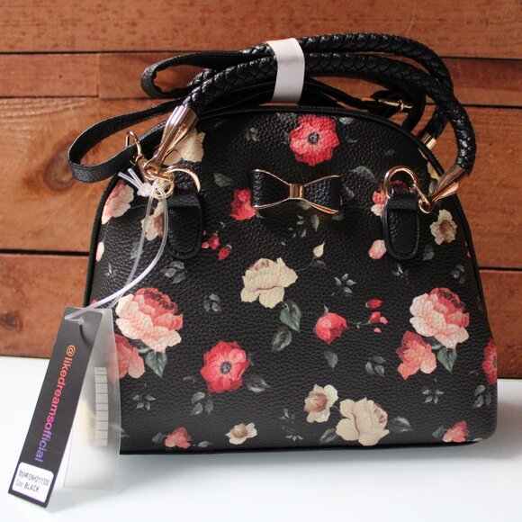 LIKE DREAMS Handbag Shoulder Bag Tote Purse Unique Romantic Flower Bag Women NWT - Picture 1 of 9